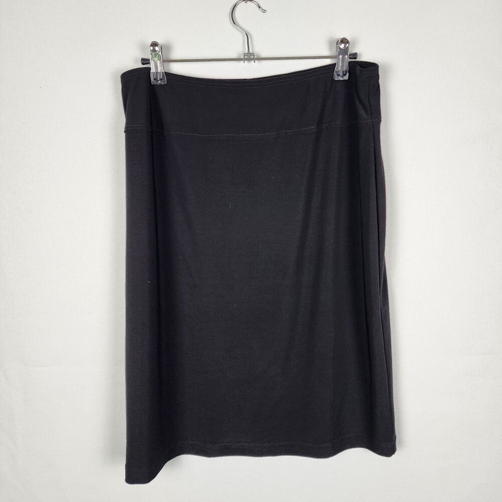 Frank Lyman Women's Size 12 Pencil Skirt Knee Length Black Slinky Basic Classic